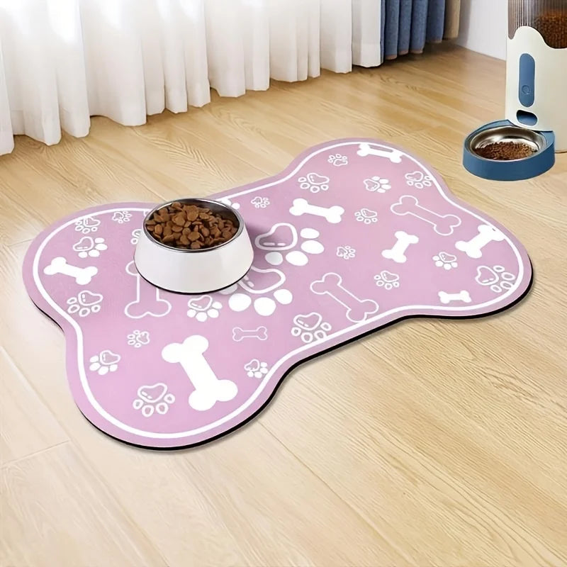 Pet Feeding Mat - Non slip, Scratch resistant, Quick drying Pet Meal Mat, Suitable for Dogs and Cats - Easy to Clean